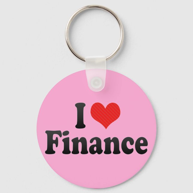 I Love Finance Key Ring (Front)