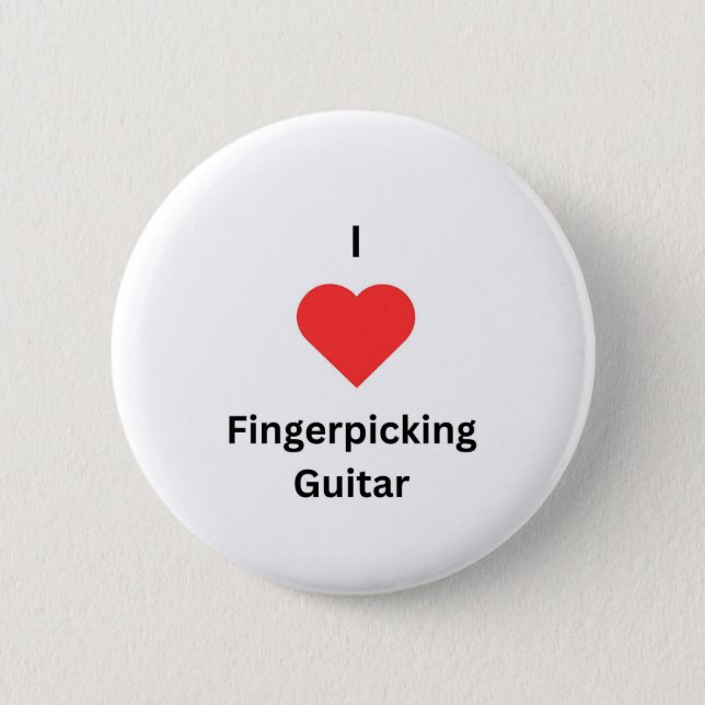 I Love Fingerpicking Guitar badge (Front)