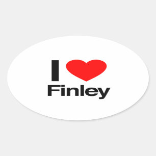 i love finley oval sticker