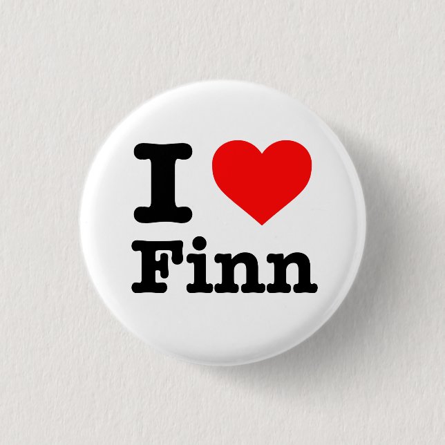 "I LOVE FINN" 1.25-inch 3 Cm Round Badge (Front)