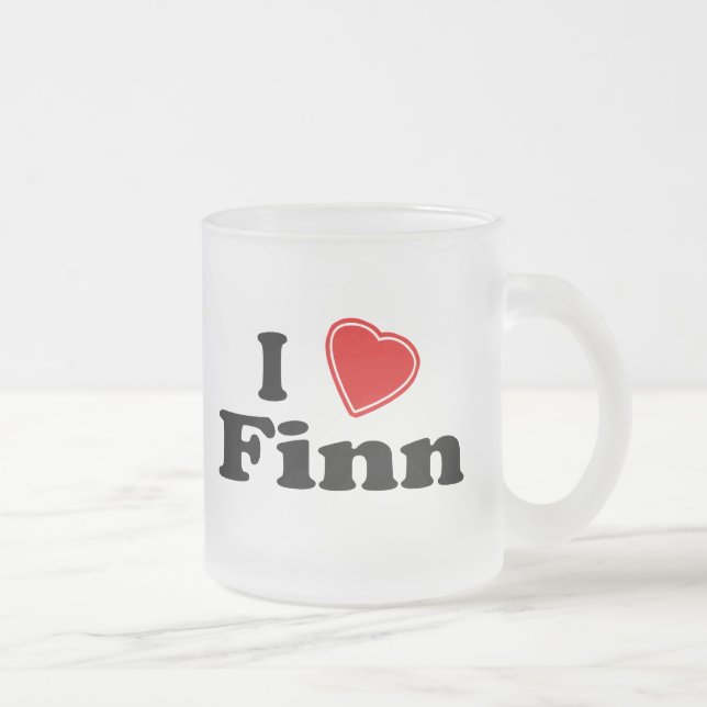 I Love Finn Frosted Glass Coffee Mug (Right)