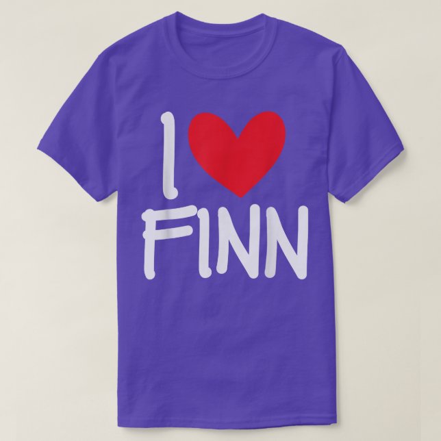 I Love Finn Name Personalised Men Guy BFF Friend H T-Shirt (Design Front)