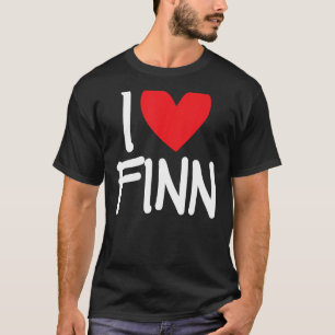 I Love Finn Name Personalised Men Guy BFF Friend H T-Shirt
