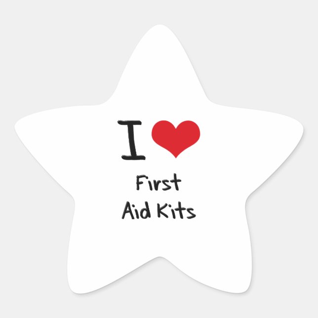 I Love First Aid Kits Star Sticker (Front)