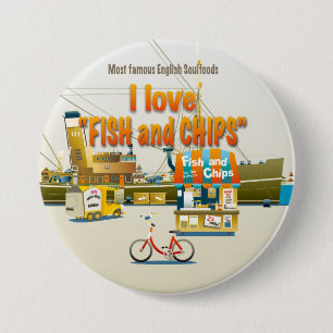 I love FISH & CHIPS 7.5 Cm Round Badge
