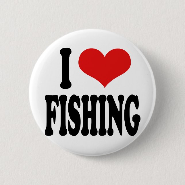 I Love Fishing 6 Cm Round Badge (Front)