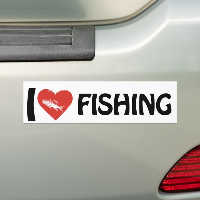 I love Fishing Bumper Sticker (On Car)