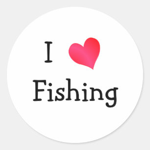 I Love Fishing Classic Round Sticker