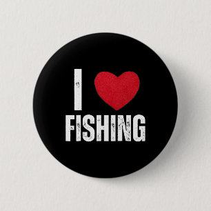 I Love Fishing Gifts For Kids Fishing Men I Heart 6 Cm Round Badge