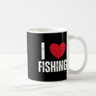 I Love Fishing Gifts For Kids Fishing Men I Heart Coffee Mug