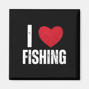 I Love Fishing Gifts For Kids Fishing Men I Heart Magnet