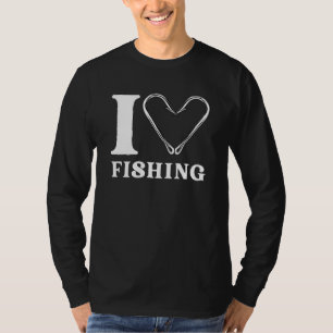 I Love Fishing Hooks Heart T-Shirt