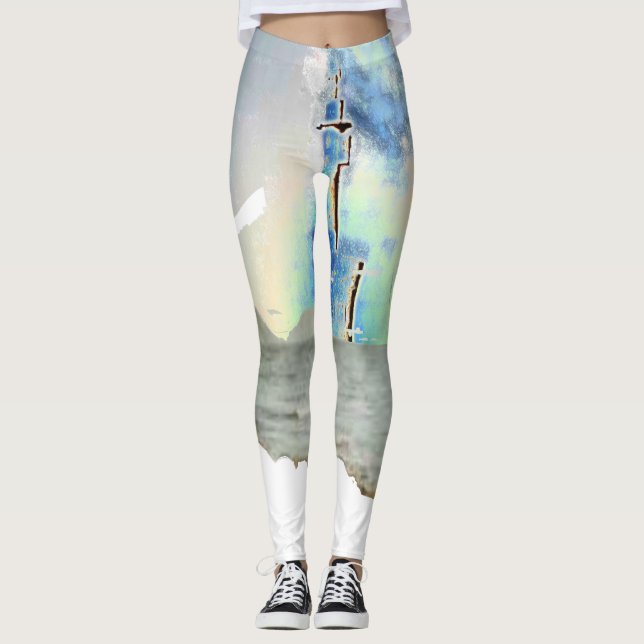 I Love Fishing In Blue Women's Leggings (Front)