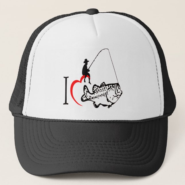 I Love Fishing Trucker Hat (Front)