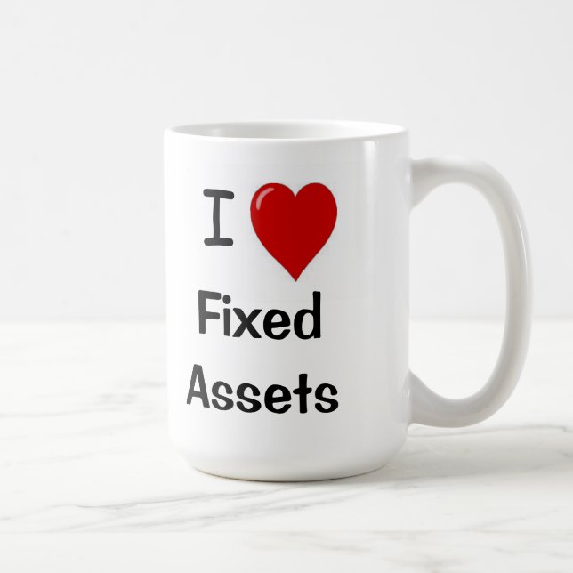 I Love Fixed Assets Accounting Accountant Quote Coffee Mug (Right)