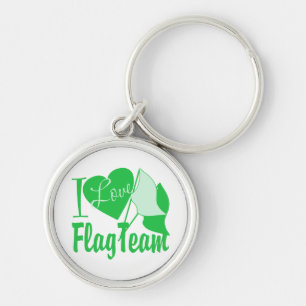 I Love Flag Team Green Key Ring