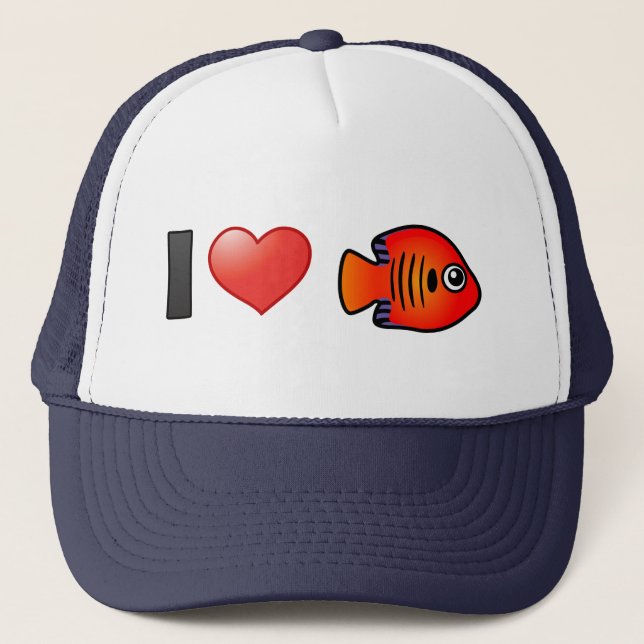 I Love Flame Angelfish Trucker Hat (Front)