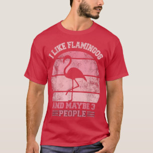 I Love Flamingo And Maybe 3 People,Funny Flamingo  T-Shirt