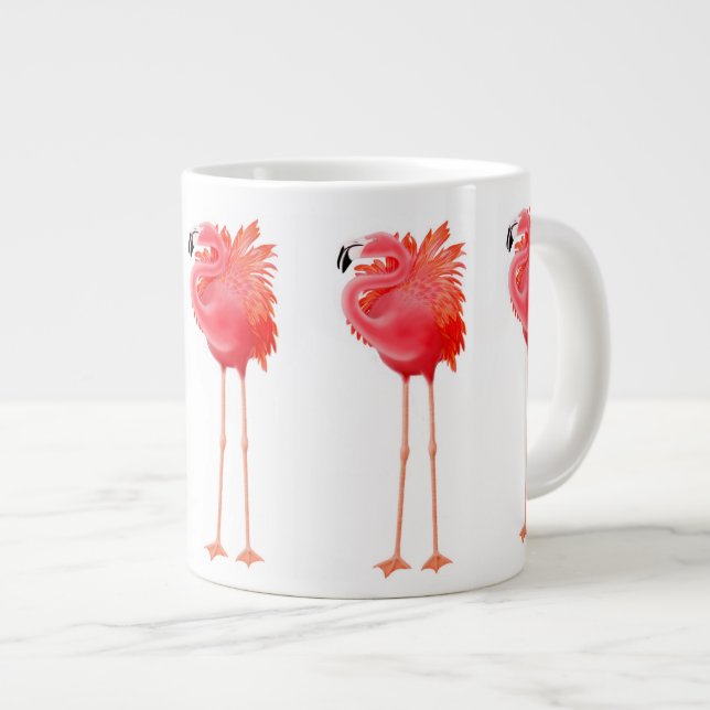 I Love Flamingos Jumbo Mug (Front Right)