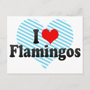 I Love Flamingos Postcard