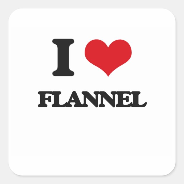 i LOVE fLANNEL Square Sticker (Front)