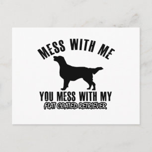 I love FLAT COATED RETRIEVER Postcard