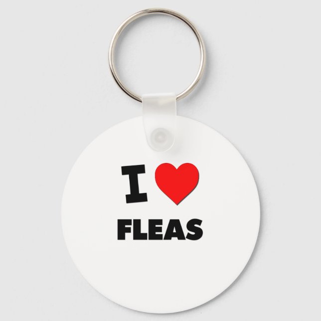 I Love Fleas Key Ring (Front)