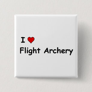I Love Flight Archery 15 Cm Square Badge
