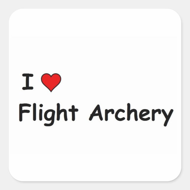 I Love Flight Archery Square Sticker (Front)