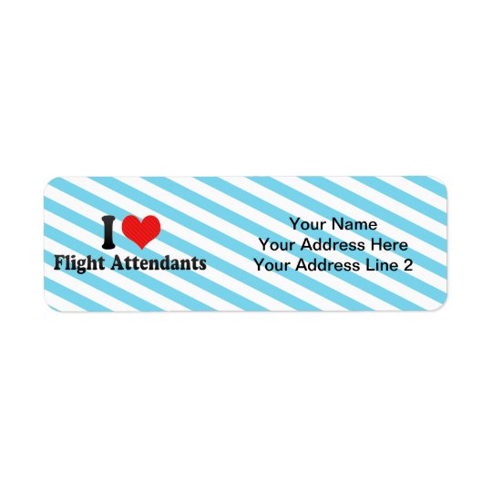 I Love Flight Attendants Return Address Label