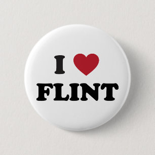 I love Flint Michigan 6 Cm Round Badge