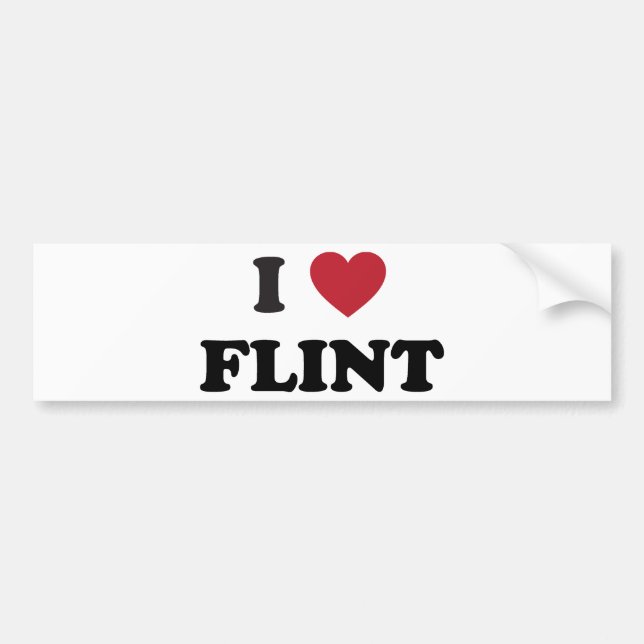 I love Flint Michigan Bumper Sticker (Front)
