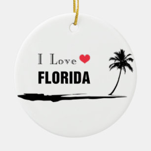 I Love Florida Ceramic Tree Decoration