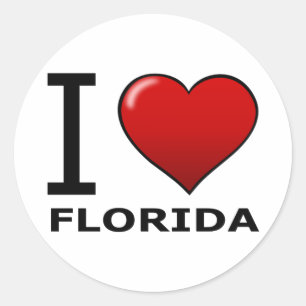 I LOVE FLORIDA CLASSIC ROUND STICKER