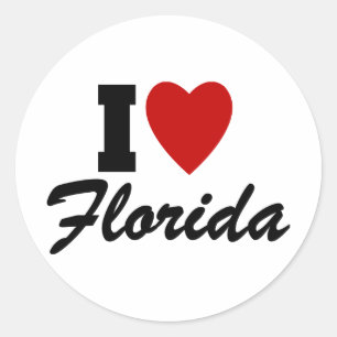 I Love Florida Classic Round Sticker