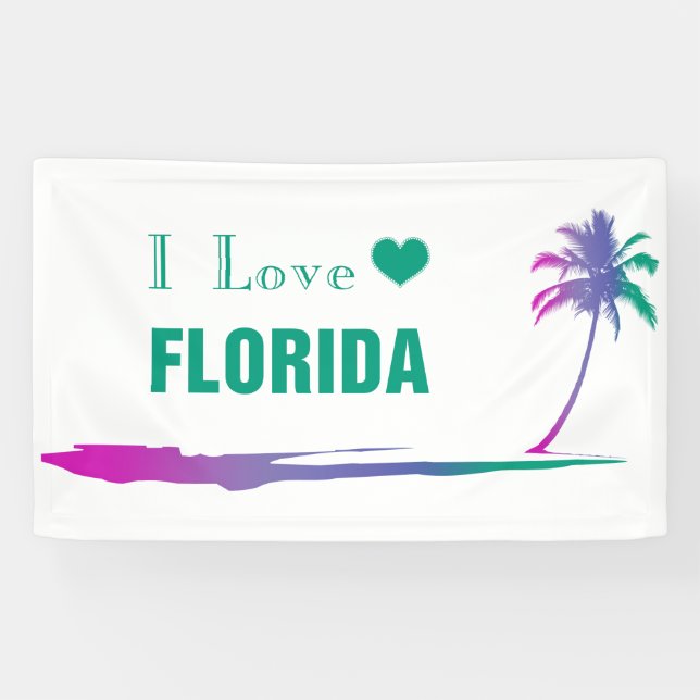 I Love Florida Colourful Green Banner (Horizontal)