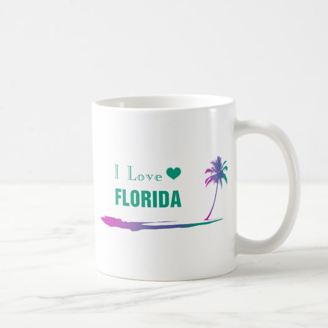 I Love Florida Colourful Green Coffee Mug (Right)