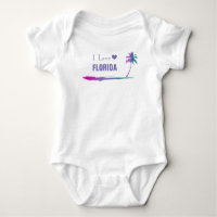I Love Florida Colourful Purple