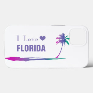 I Love Florida Colourful Purple iPhone 13 Case
