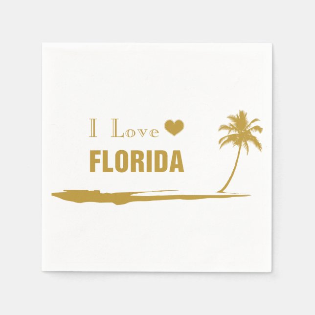 I Love Florida Gold Napkin (Front)