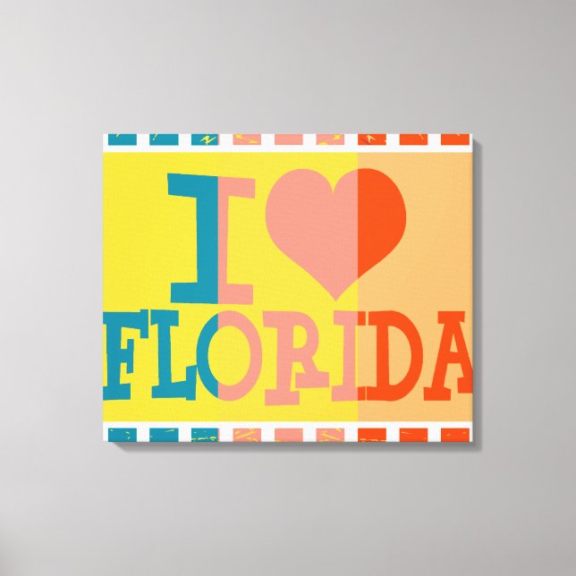 I love Florida - Pop art 2 Canvas Print (Front)