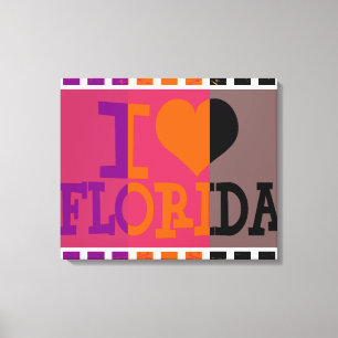 I love Florida - Pop art 3 Canvas Print
