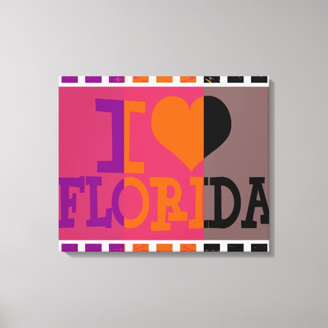 I love Florida - Pop art 3 Canvas Print (Front)