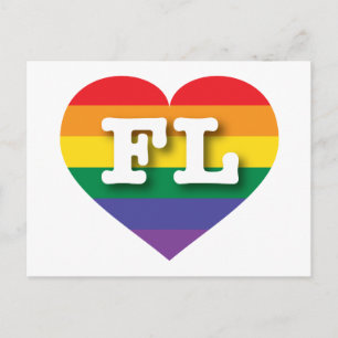 I Love Florida Rainbow Heart Postcard