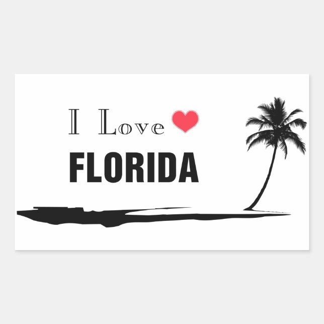 I Love Florida Rectangular Sticker (Front)