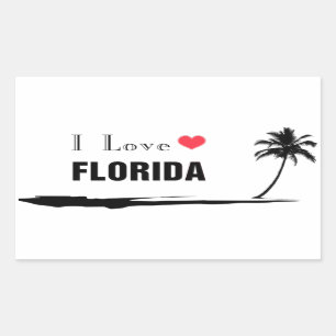 I Love Florida Rectangular Sticker