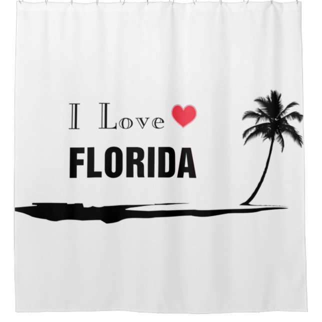 I Love Florida Shower Curtain (Front)