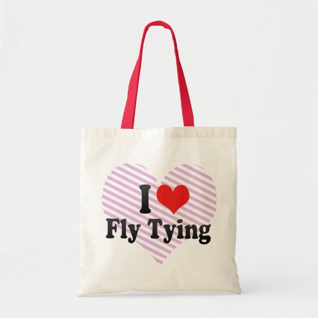 I Love Fly Tying Tote Bag (Front)
