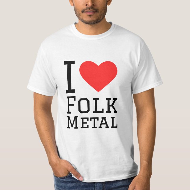 I love folk metal square sticker T-Shirt (Front)