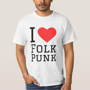 I love folk punk square sticker T-Shirt
